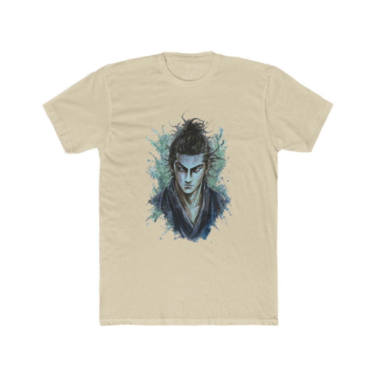 Vagabond Miyamoto Musashi Teal Aura Portrait Graphic T Shirt - alternate angle 4, merchandise